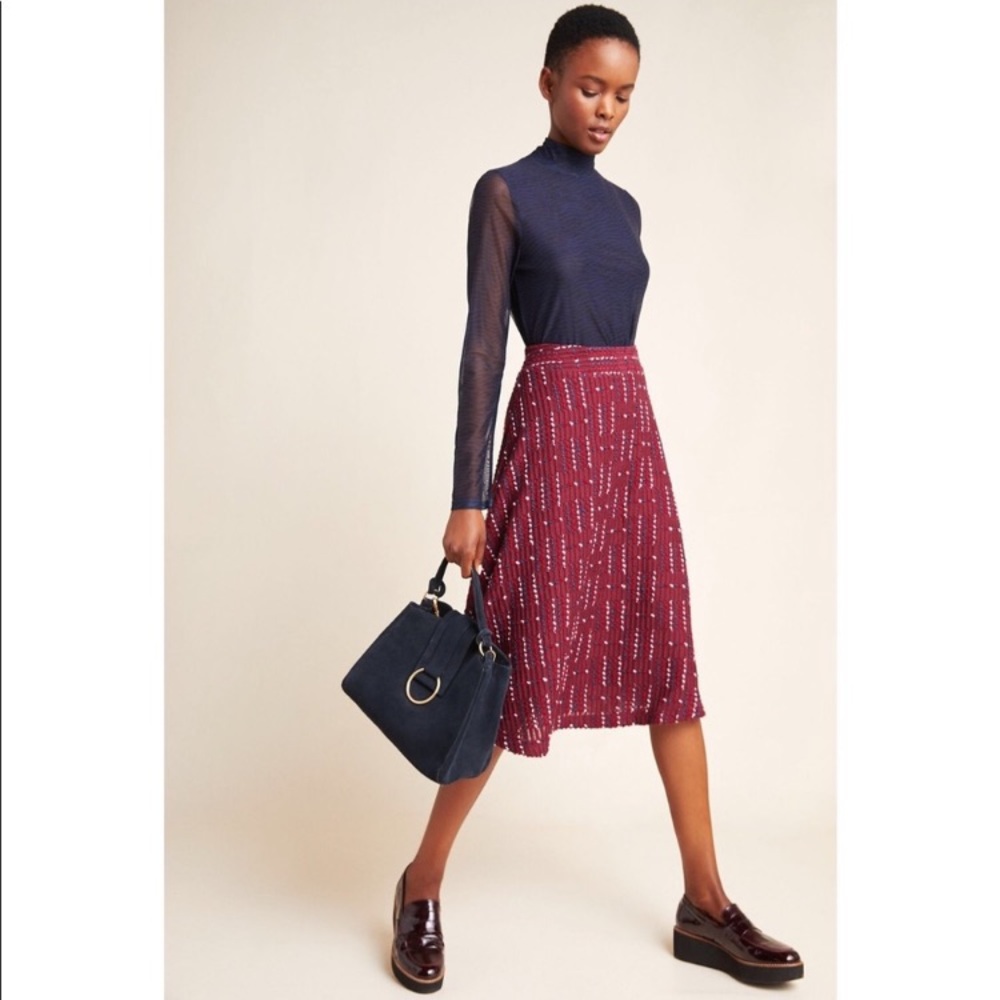 Anthropologie Maeve textured midi skirt, NWT - Picture 3 of 10